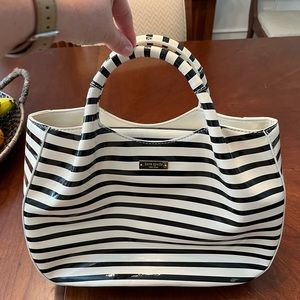 Kate Spade striped patent leather tote